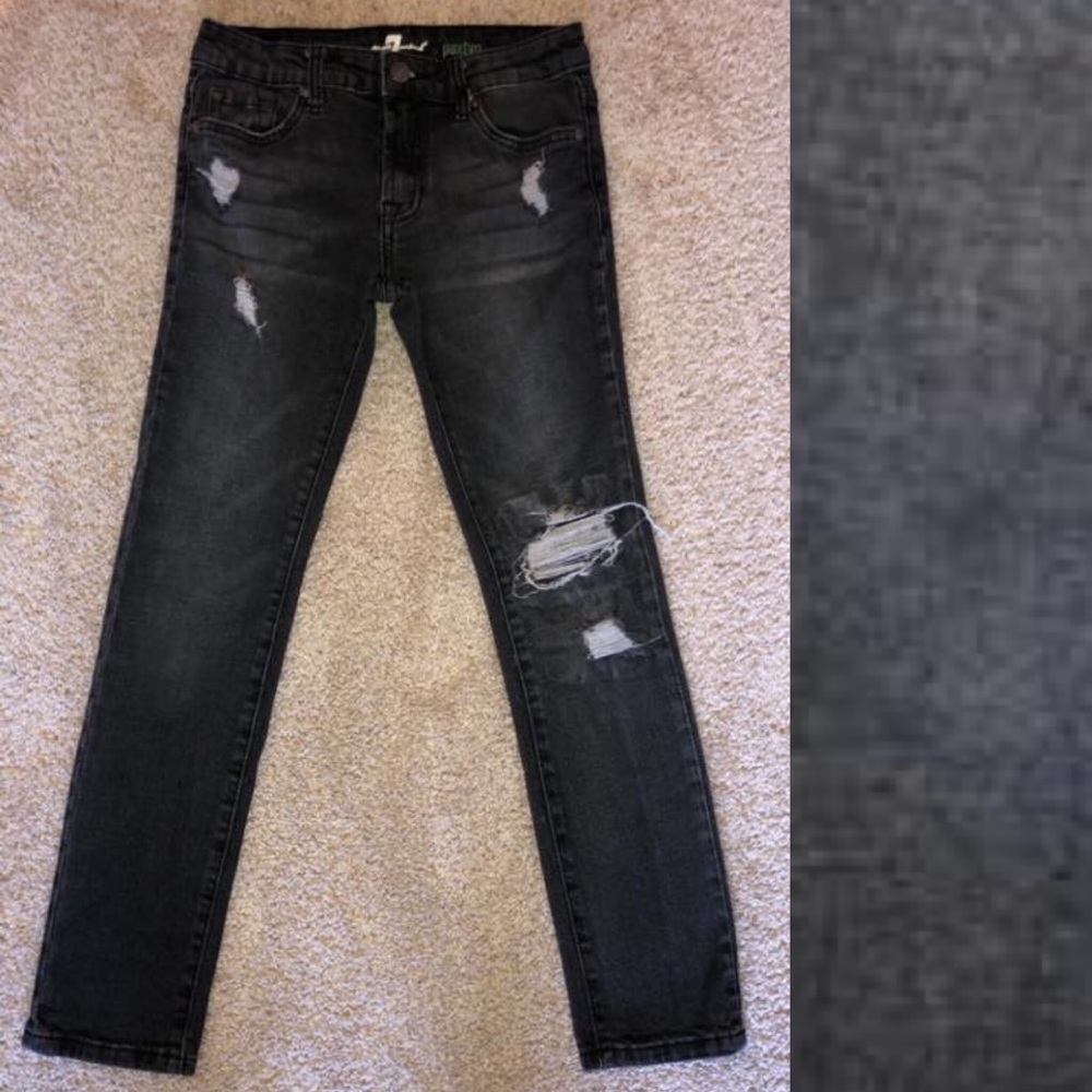 7 for all man kind disstressed black Jeans